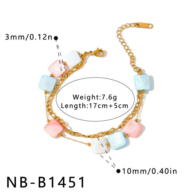 Trendy and Stylish Stainless Steel Bracelet for Women Acrylic block bracelet