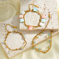 Trendy and Stylish Stainless Steel Bracelet for Women Acrylic block bracelet