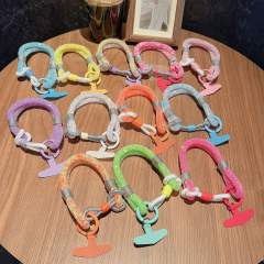 Mesh Shiny Mobile Phone Chain Woven Contrasting Color phone lanyard