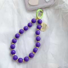 Sweet and Cute Style Heart Colorfulful Beads Colorful Knot Mobile Phone chain phone lanyard
