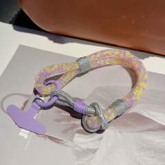 Yellow-purple short rope + purple triangle card sticker