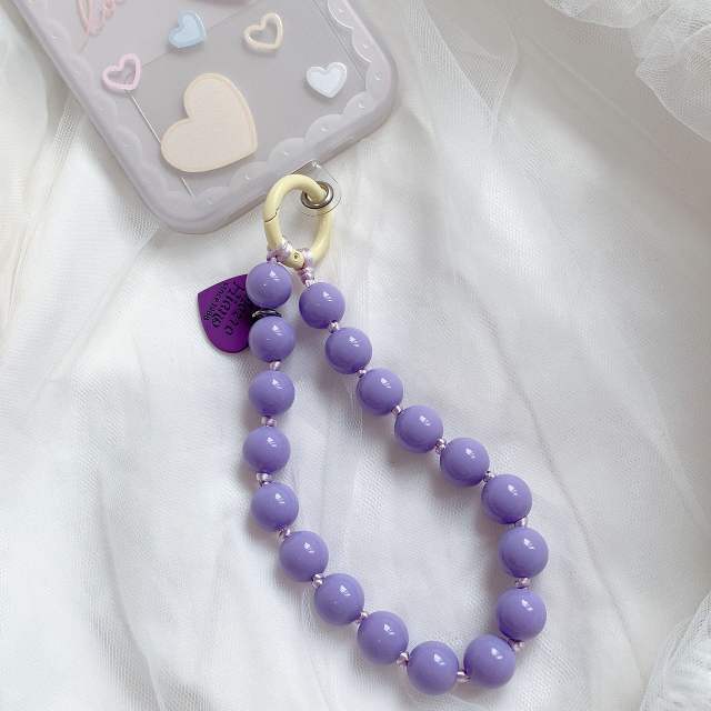 Sweet and Cute Style Heart Colorfulful Beads Colorful Knot Mobile Phone chain phone lanyard