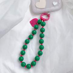 Sweet and Cute Style Heart Colorfulful Beads Colorful Knot Mobile Phone chain phone lanyard