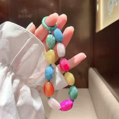New Color Shaped Stone Acrylic Mobile Phone Hanging Chain summer phone lanyard