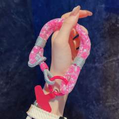Mesh Shiny Mobile Phone Chain Woven Contrasting Color phone lanyard