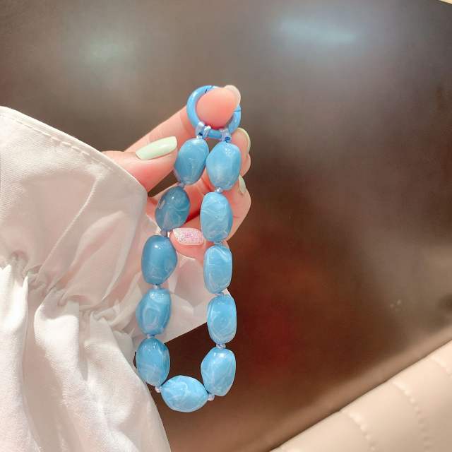 New Color Shaped Stone Acrylic Mobile Phone Hanging Chain summer phone lanyard