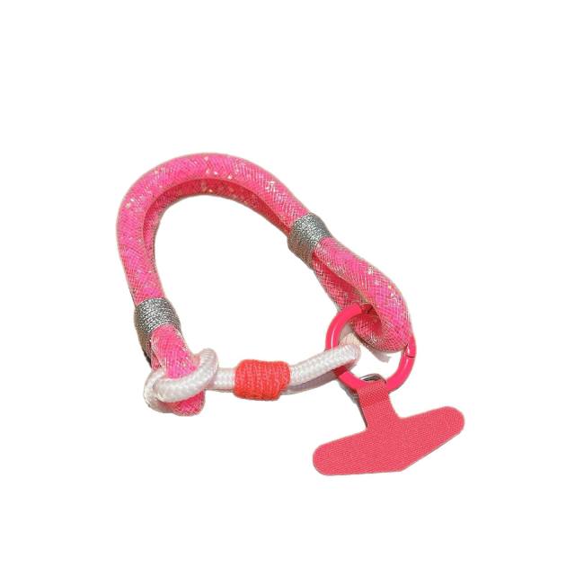 Mesh Shiny Mobile Phone Chain Woven Contrasting Color phone lanyard