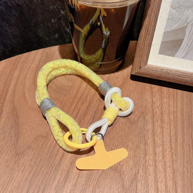Mesh Shiny Mobile Phone Chain Woven Contrasting Color phone lanyard