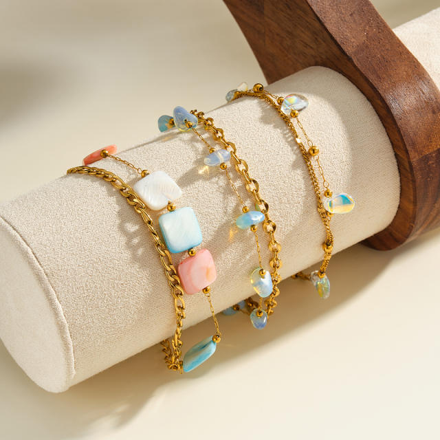 Trendy and Stylish Stainless Steel Bracelet for Women Acrylic block bracelet
