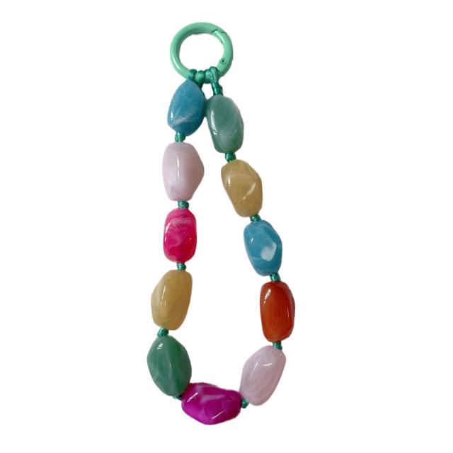 New Color Shaped Stone Acrylic Mobile Phone Hanging Chain summer phone lanyard