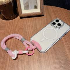 Mesh Shiny Mobile Phone Chain Woven Contrasting Color phone lanyard