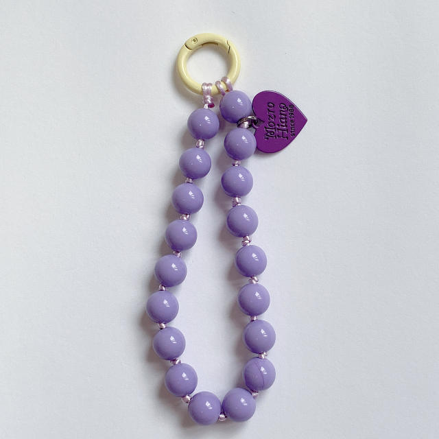 Sweet and Cute Style Heart Colorfulful Beads Colorful Knot Mobile Phone chain phone lanyard