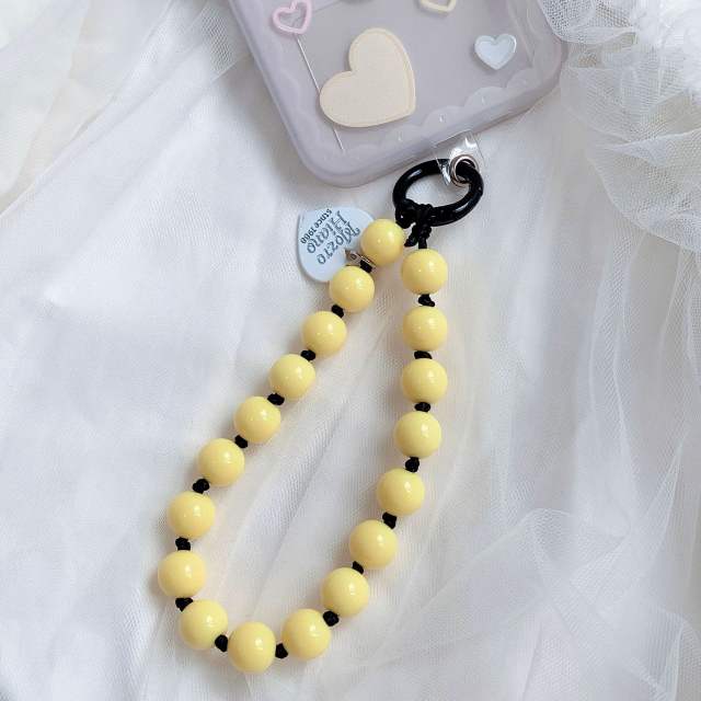 Sweet and Cute Style Heart Colorfulful Beads Colorful Knot Mobile Phone chain phone lanyard