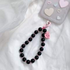 Sweet and Cute Style Heart Colorfulful Beads Colorful Knot Mobile Phone chain phone lanyard