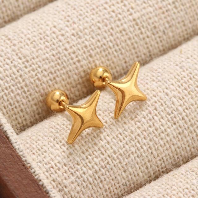 Diamond-Encrusted Titanium Steel Ear Studs Exquisite Ear Jewelry No Need to Remove Earrings for Bathing or Sleeping