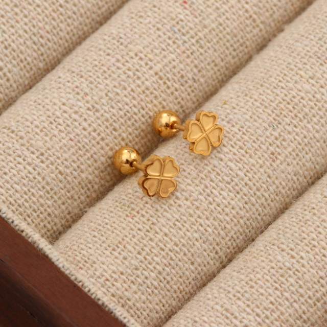 Titanium steel diamond heart colorful tiny ear studs piercing studs earrings