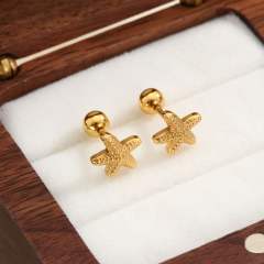 Diamond-Encrusted Double-Headed Titanium Steel Ear Studs piercing studs earrings