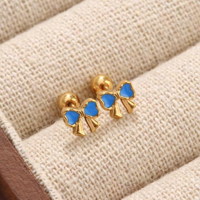 Diamond-Encrusted Titanium Steel Ear Studs Exquisite Ear Jewelry No Need to Remove Earrings for Bathing or Sleeping
