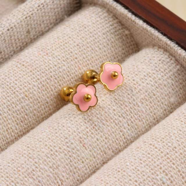 Exquisite Titanium Steel Ear Bone Nail Screw Anti-Lost Vacuum Plating 18K High Color Retention Bathing Sleeping