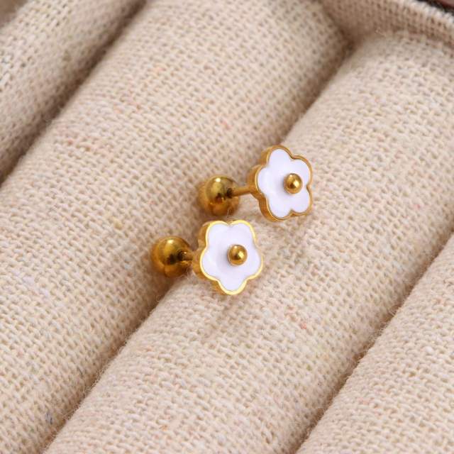 Exquisite Titanium Steel Ear Bone Nail Screw Anti-Lost Vacuum Plating 18K High Color Retention Bathing Sleeping