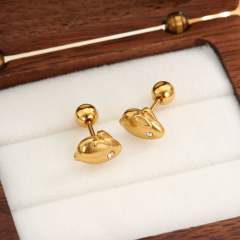 Diamond-Encrusted Double-Headed Titanium Steel Ear Studs piercing studs earrings