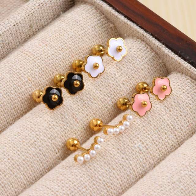 Exquisite Titanium Steel Ear Bone Nail Screw Anti-Lost Vacuum Plating 18K High Color Retention Bathing Sleeping