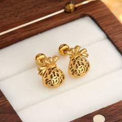 Diamond-Encrusted Double-Headed Titanium Steel Ear Studs piercing studs earrings