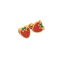 French-Style Strawberry Cherry Titanium Steel Ear Studs for Women piercing earrings
