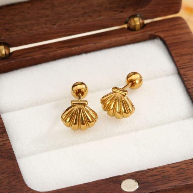 Diamond-Encrusted Double-Headed Titanium Steel Ear Studs piercing studs earrings