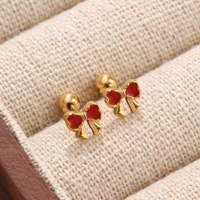 Diamond-Encrusted Titanium Steel Ear Studs Exquisite Ear Jewelry No Need to Remove Earrings for Bathing or Sleeping