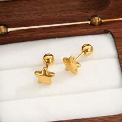 Diamond-Encrusted Double-Headed Titanium Steel Ear Studs piercing studs earrings