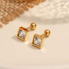 Titanium steel diamond heart colorful tiny ear studs piercing studs earrings