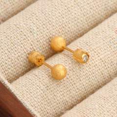 Diamond-Encrusted Double-Headed Stainless Steel Ear studs Mini Piercing Earrings