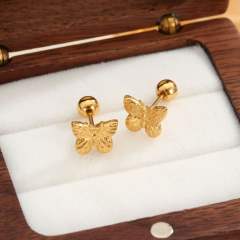 Diamond-Encrusted Double-Headed Titanium Steel Ear Studs piercing studs earrings
