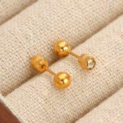 Diamond-Encrusted Double-Headed Stainless Steel Ear studs Mini Piercing Earrings