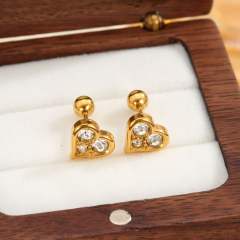 Diamond-encrusted gold hearts (boxed)
