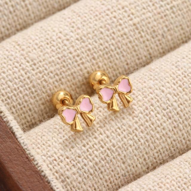 Diamond-Encrusted Titanium Steel Ear Studs Exquisite Ear Jewelry No Need to Remove Earrings for Bathing or Sleeping
