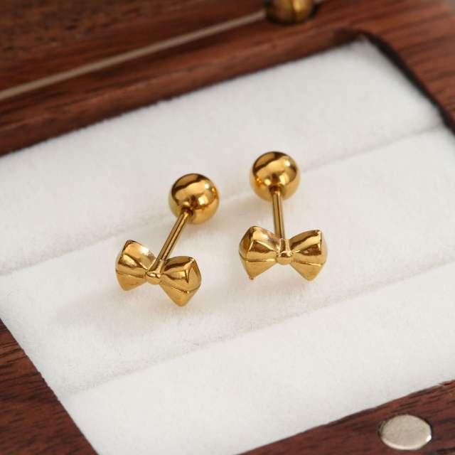 Diamond-Encrusted Double-Headed Titanium Steel Ear Studs piercing studs earrings