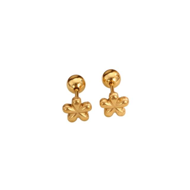 Diamond-Encrusted Double-Headed Titanium Steel Ear Studs piercing studs earrings