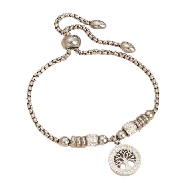 Best-Selling Tree of Life charm Adjustable Beaded Bracelet stainless steel bracelet