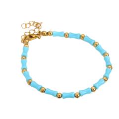 Stainless Steel Bead Spacer Bamboo Bracelet for Women