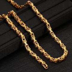 Men's Circular Chain Necklace hiphop stainless steel necklace bracelet set