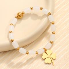 Starfish Natural Stone Beaded Bracelet for Women stainless steel bracelet