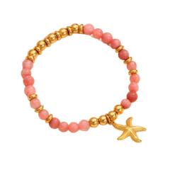 Starfish Natural Stone Beaded Bracelet for Women stainless steel bracelet