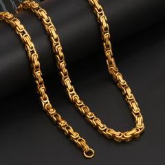 Men's Circular Chain Necklace hiphop stainless steel necklace bracelet set
