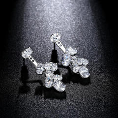 Personality zircon earrings all-match shiny diamond earrings jacket earrings