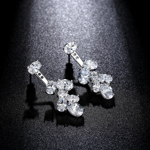 Personality zircon earrings all-match shiny diamond earrings jacket earrings