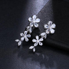 Personality creative lilac zircon tassel earrings fashion women's earrings