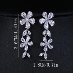 Personality creative lilac zircon tassel earrings fashion women's earrings