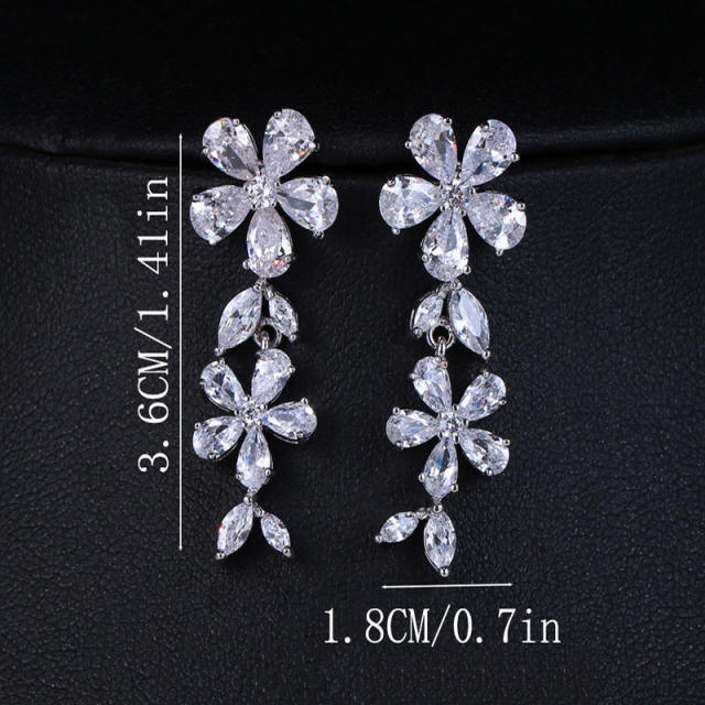 Personality creative lilac zircon tassel earrings fashion women's earrings
